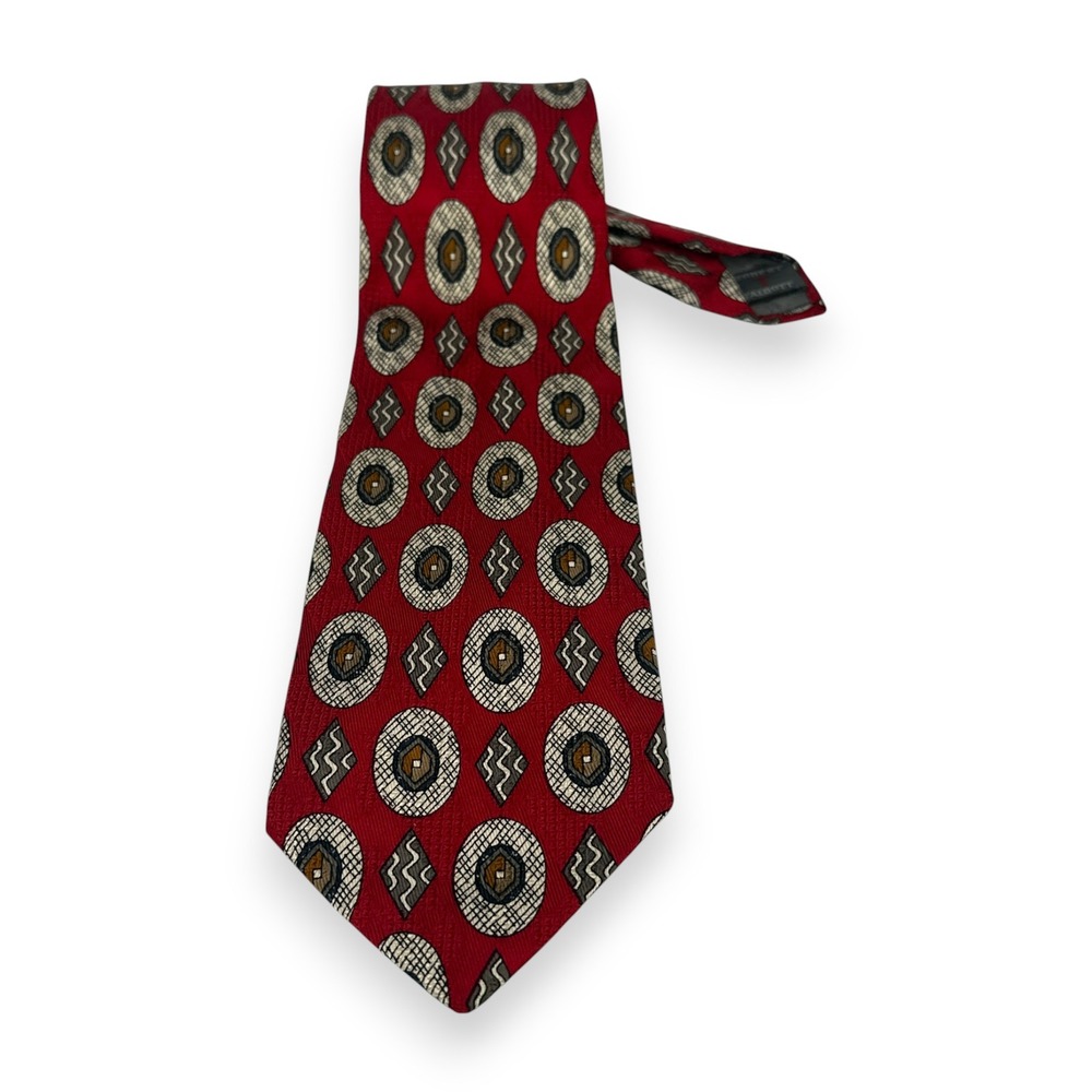 Robert Talbott Best of‎ Class Mens Silk Tie 57.5 x 3.5 Red Medallion USA BOC